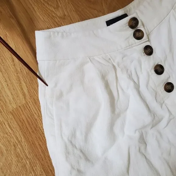 💛TOPSHOP💛 Horn Button Crop Wide Leg Trousers - [size 6 in Ivory] - Picture 16 of 16